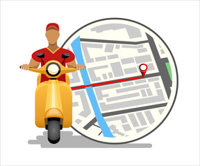 Online delivery service concept, order tracking, Suitable for web landing page, ui, mobile app, banner template. Vector Illustration