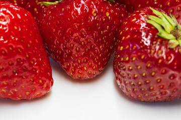 strawberry berries on a plate / ripe strawberry fruit