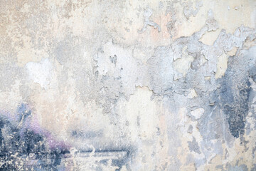 White blue color, painted and faded wall texture grunge background