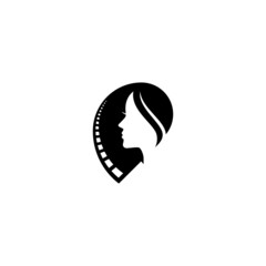 Film Frame and Girl logo / icon design