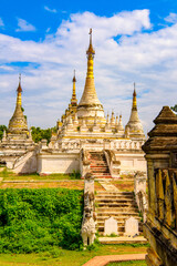 Fototapeta premium It's Maha Aung Mye Bom San Monastery complex, Inwa, Mandalay Region, Burma. It was built in 1818