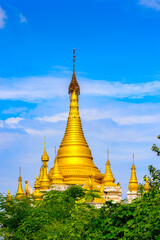 Naklejka premium It's Maha Aung Mye Bom San Monastery complex, Inwa, Mandalay Region, Burma. It was built in 1818