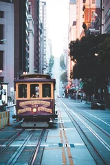 Foto op Canvas San Francisco Cable Car op California Street, Californië, VS © JFL Photography