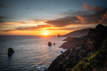 Sunset at Nebida Pan di Zucchero