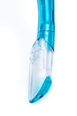 Blue Diving tube for Snorkel Isolated on White Background.