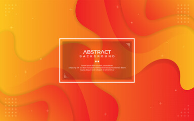 Abstract dynamic gradient orange background with shape composition