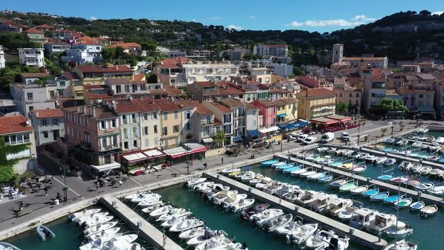 Aerial view of Cassis, a fishing village located near Marseille