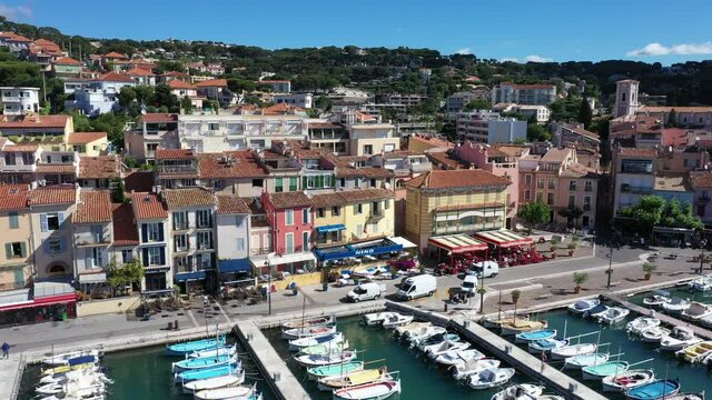 Aerial view of Cassis, a fishing village located near Marseille
