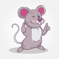 Obraz na płótnie Canvas Mouse cute illustration hand-drawn style