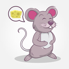 Mouse cute illustration hand-drawn style