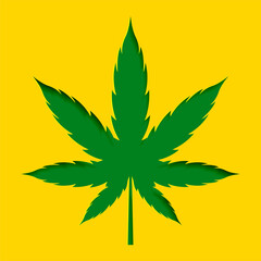papercut style marijuana cannabis leaf design background