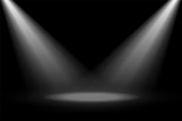 Rolgordijnen abstract stage spotlight focus on black background © starlineart