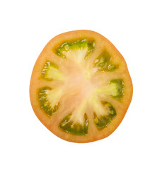 isolated sliced tomato on white background