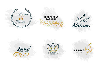 beautiful nature logos or wedding monograms collection