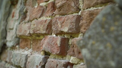 Brick laying of the 18th century. Buildings made of 18th-century brick. Old brickwork at the 18th century building
