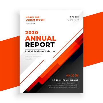 abstract annual report red brochure template design