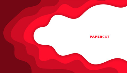 abstract papercut style red color background design