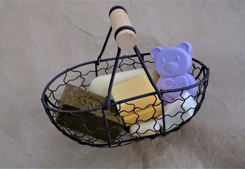 assorted soap in the basket