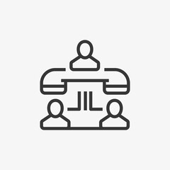 Online meeting icon. Conference symbol modern, simple, vector, icon for website design, mobile app, ui. Vector Illustration