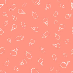 Ice Cream seamless pattern, graphic design template, vector illustration