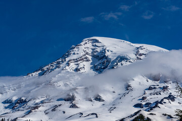 Mount Rainier Summit On A Clear Spring Day