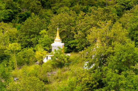 It's Maha Bodhi Ta Htaung ('a thousand great Bo trees'), a famous Buddhist region and monastery, Monywa Township, Sagaing Area, Myanmar (Burma)