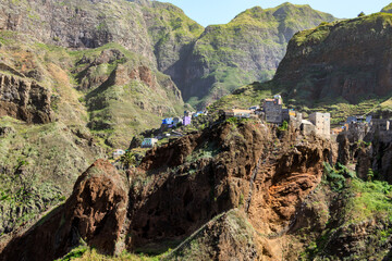 Small village on the North coast path on the Island of Santo Antao, Cape Verde