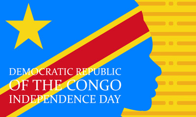 Democratic Republic of the Congo Independence Day is a national holiday, which is celebrated to commemorate the country's liberation from Belgium in 1960. June 30. Poster, banner design. 