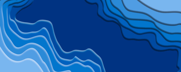 Obraz na płótnie Canvas Abstract blue paper cut concept