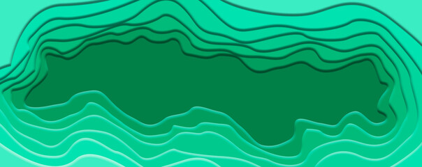 Abstract green paper cut concept