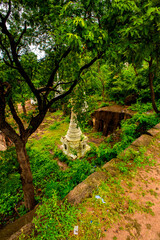 It's Phowintaung (Mountain of Isolated Solitary Meditation), a Buddhist cave complex, Yinmabin Township, Monywa District, Sagaing Region, Northern Burma (Myanmar)
