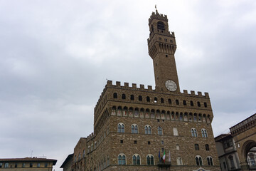 Obraz premium Palazzo Vecchio and town hall building in Signoria Square in Florence, Tuscany, Italy