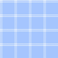 Tartan Seamless pattern. White and blue check plaid background for decorations, textile and clothing fabric.