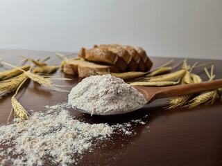 Fototapeta na wymiar Rye flour perfect for delicious artisan bread recipes.