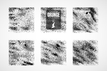 Grunge black chalk texture on white background. Template for a banner, poster, notebook, invitation, retro and urban designs with modern hand drawn ink grunge texture. Vector illustration