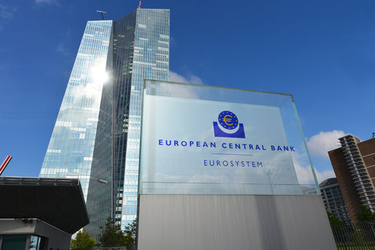 Frankfurt, Hesse / Germany - May 16, 2018: headquarters of European Central Bank in Frankfurt, Germany - the ECB is the central bank for the euro
