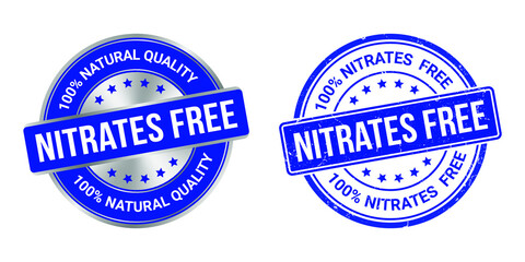 grunge stamp and silver label nitrates free vector illustration