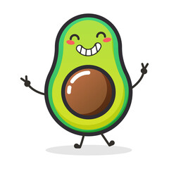 Cute Avocado fruit character for illustration or mascot.