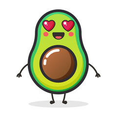 Cute Avocado fruit character for illustration or mascot.
