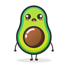 Cute Avocado fruit character for illustration or mascot.
