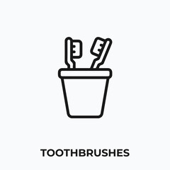 toothbrushes icon vector. toothbrushes sign symbol