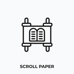 scroll paper icon vector. scroll paper sign symbol.