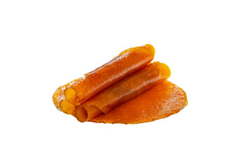 dried candied mango isolate on white