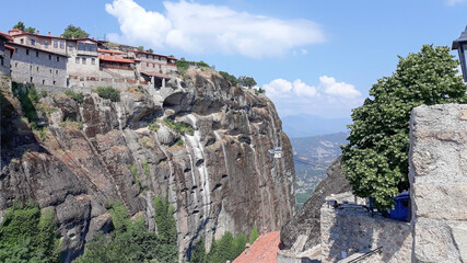 Holy Monastery of the Great Meteoron, Greece, summer 2019. It is located in Meteora, where the...