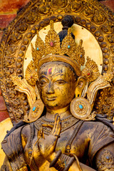 Buddha temple in Kathmandu, the capital city of the Federal Democratic Republic of Nepal, Asia