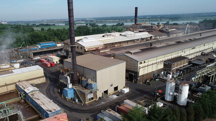 Aerial view of Steel Mill in Operation © James Nesterwitz