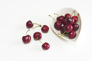Fototapeta na wymiar Organic cherries from the Valle del Jerte Extremadura Spain.
