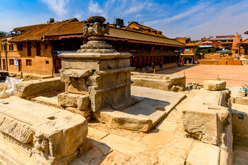 Fototapeta na wymiar Architecture of Bhaktapur, an ancient Newar city in the east corner of the Kathmandu Valley, Nepal, UNESCO World Heritage Site