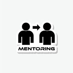Mentoring sticker icon isolated on gray background