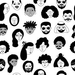 A multicultural people seamless pattern